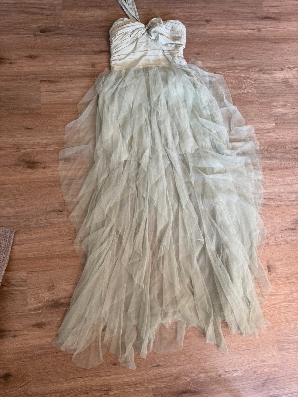 Hello Molly Sage Green Layered Tulle Maxi Dress